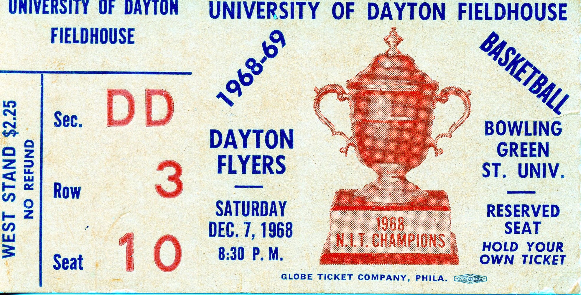 Dayton Flyers ticket stubs