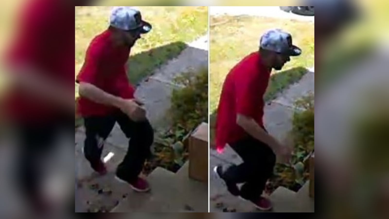 Porch pirate captured on surveillance video around 1 p.m. Oct. 1, 2019, in the 3800 block of Benfield Drive in Kettering.