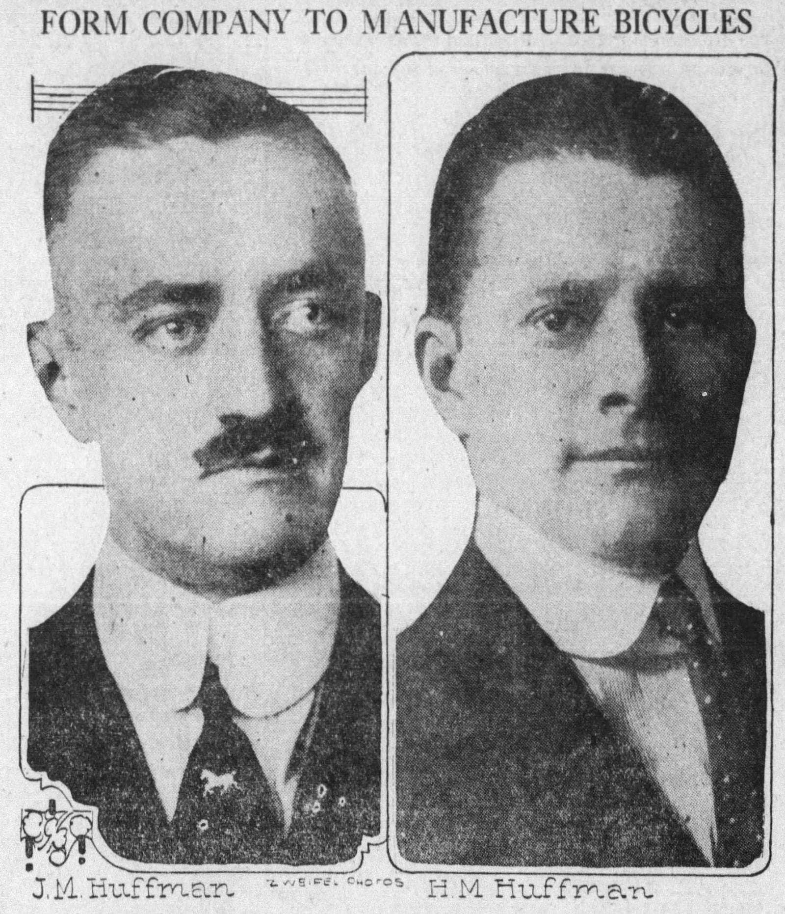 In 1922, Horace M. Huffman and John M. Huffman formed Huffman Manufacturing Co. and opened factory employing 100 men to to manufacture "high-grade bicycles." DAYTON HERALD ARCHIVES 1922