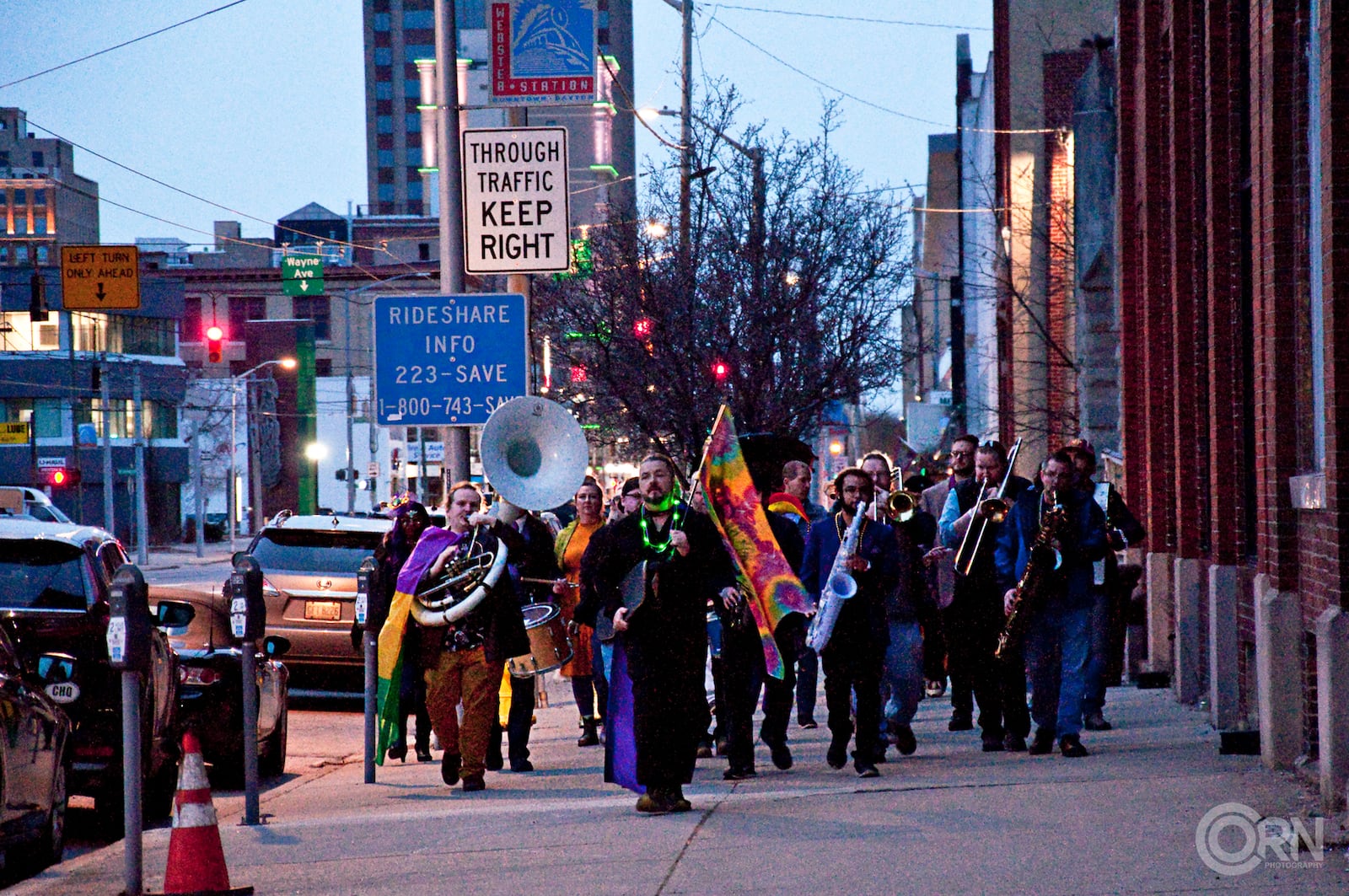 Second line parade at Mardi Gras Threauxdown, 2024. Photo credit: Chris Corn