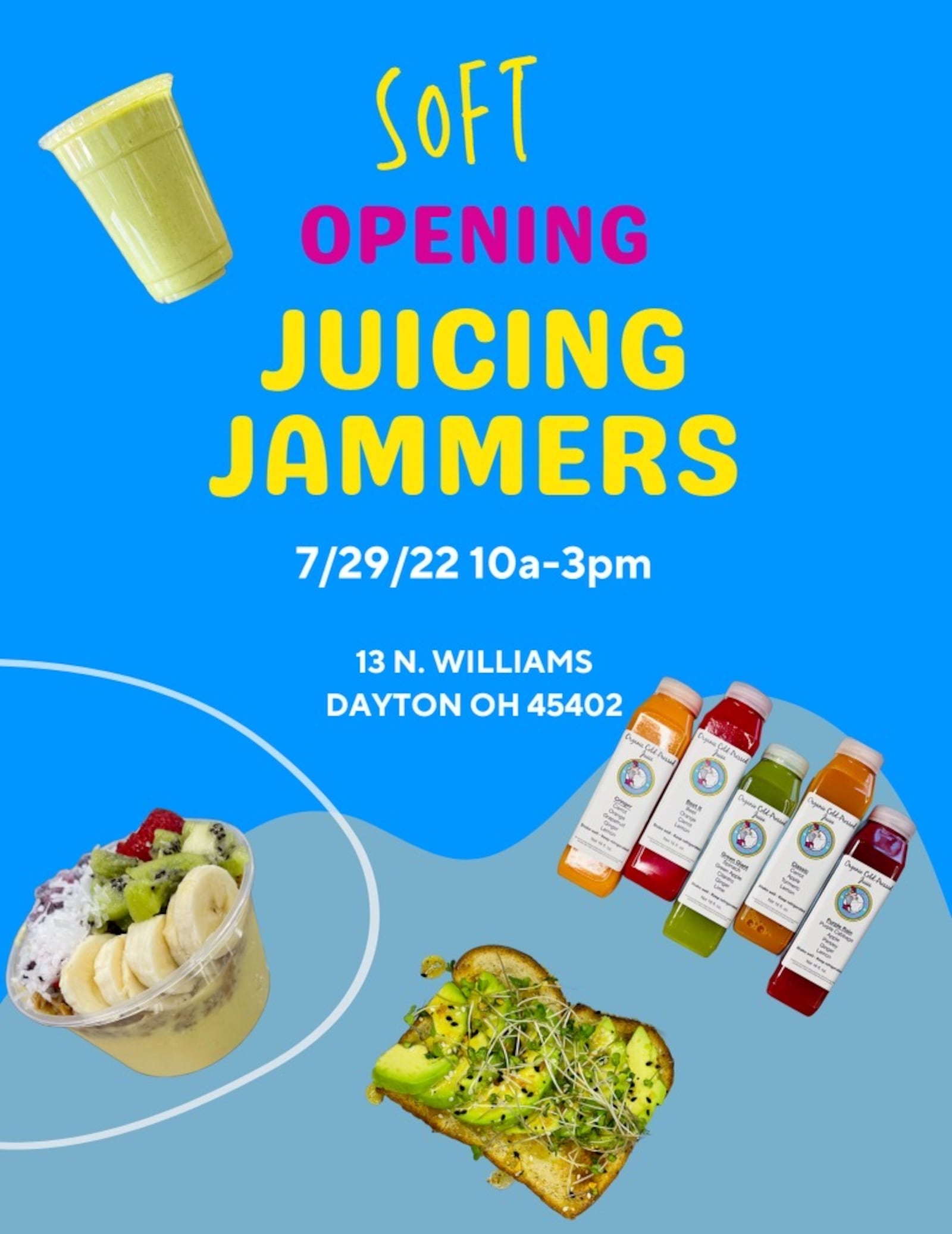 Tawnni Miles, a Dayton native, is holding a soft opening from 10 a.m. to 3 p.m. Friday, July 29 for Juicing Jammers, a new juice and smoothie bar in the historic Wright-Dunbar District.