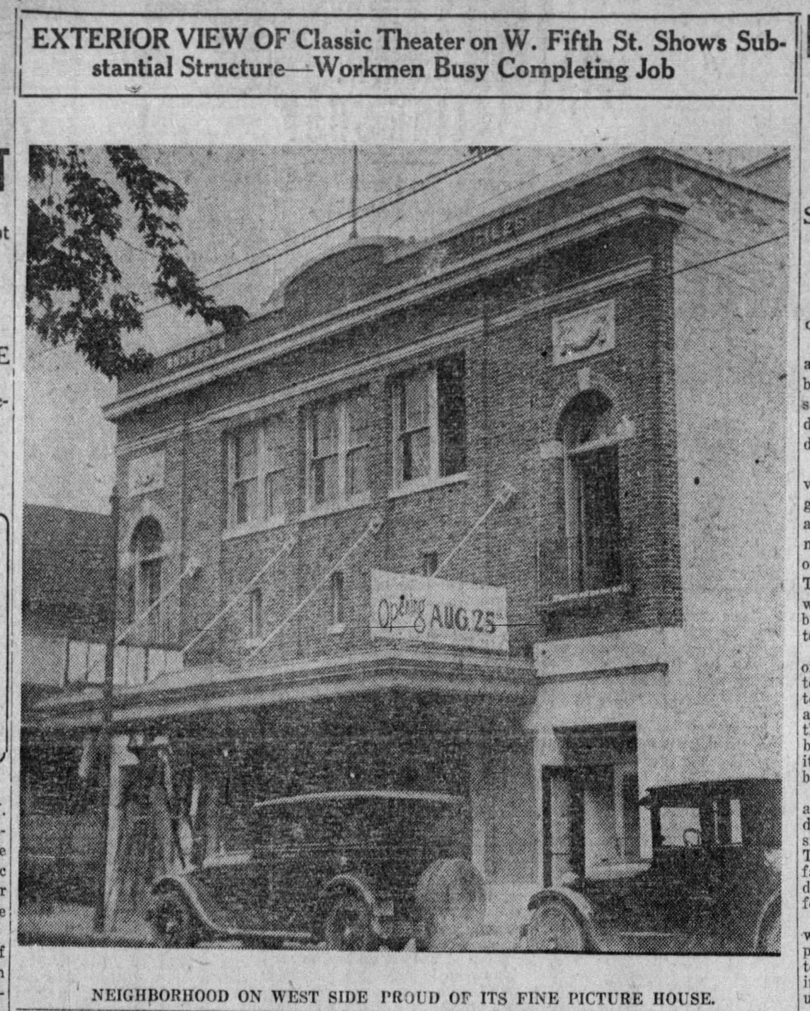 The Classic Theater in Dayton was built with one screen in 1927 with a seating capacity of 600. DAYTON DAILY NEWS ARCHIVE AUG. 24, 1927.