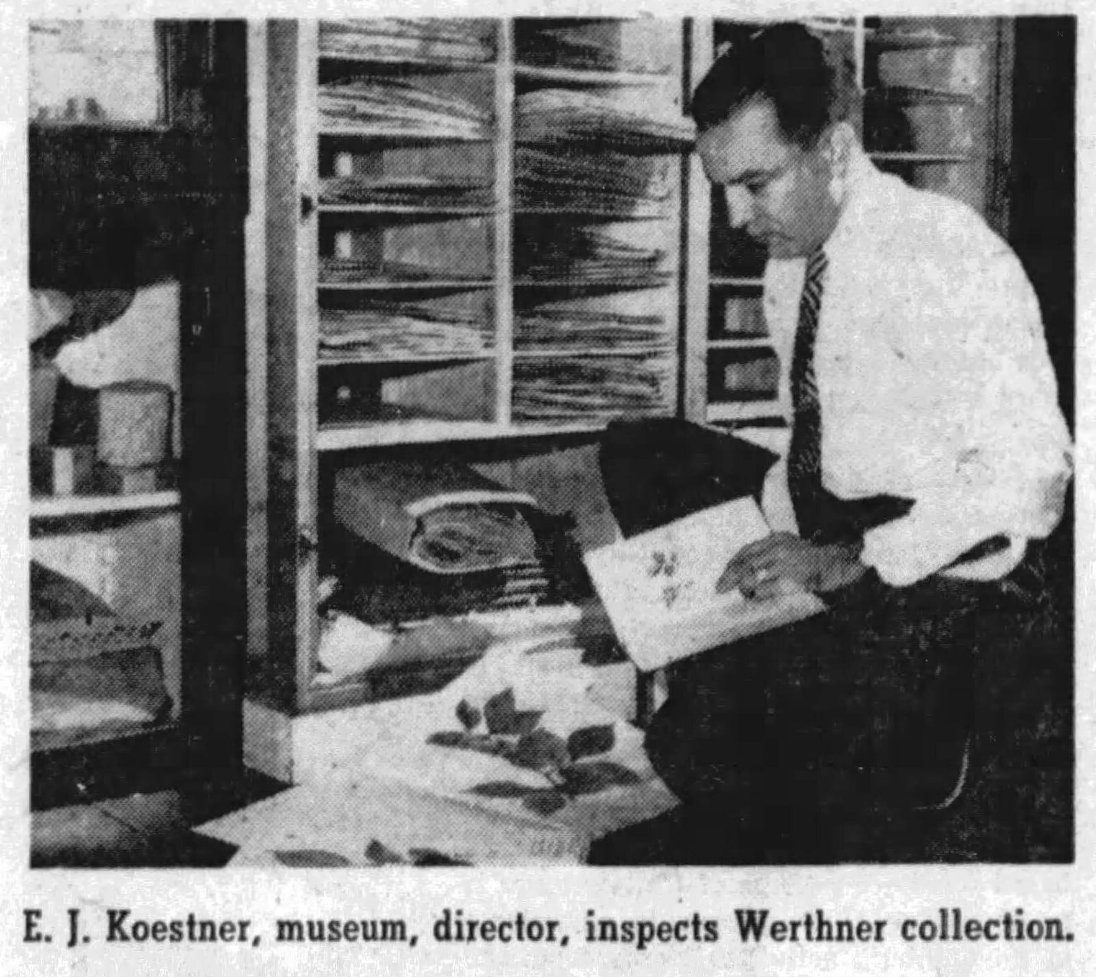 E.J. Koestner, director of the Museum of Natural History, in 1955. DAYTON DAILY NEWS ARCHIVES