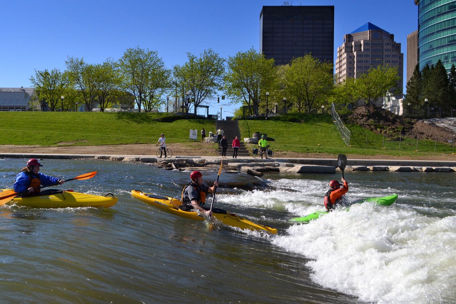 RiverScape River Run offers a whitewater play feature for more experienced paddlers. CONTRIBUTED