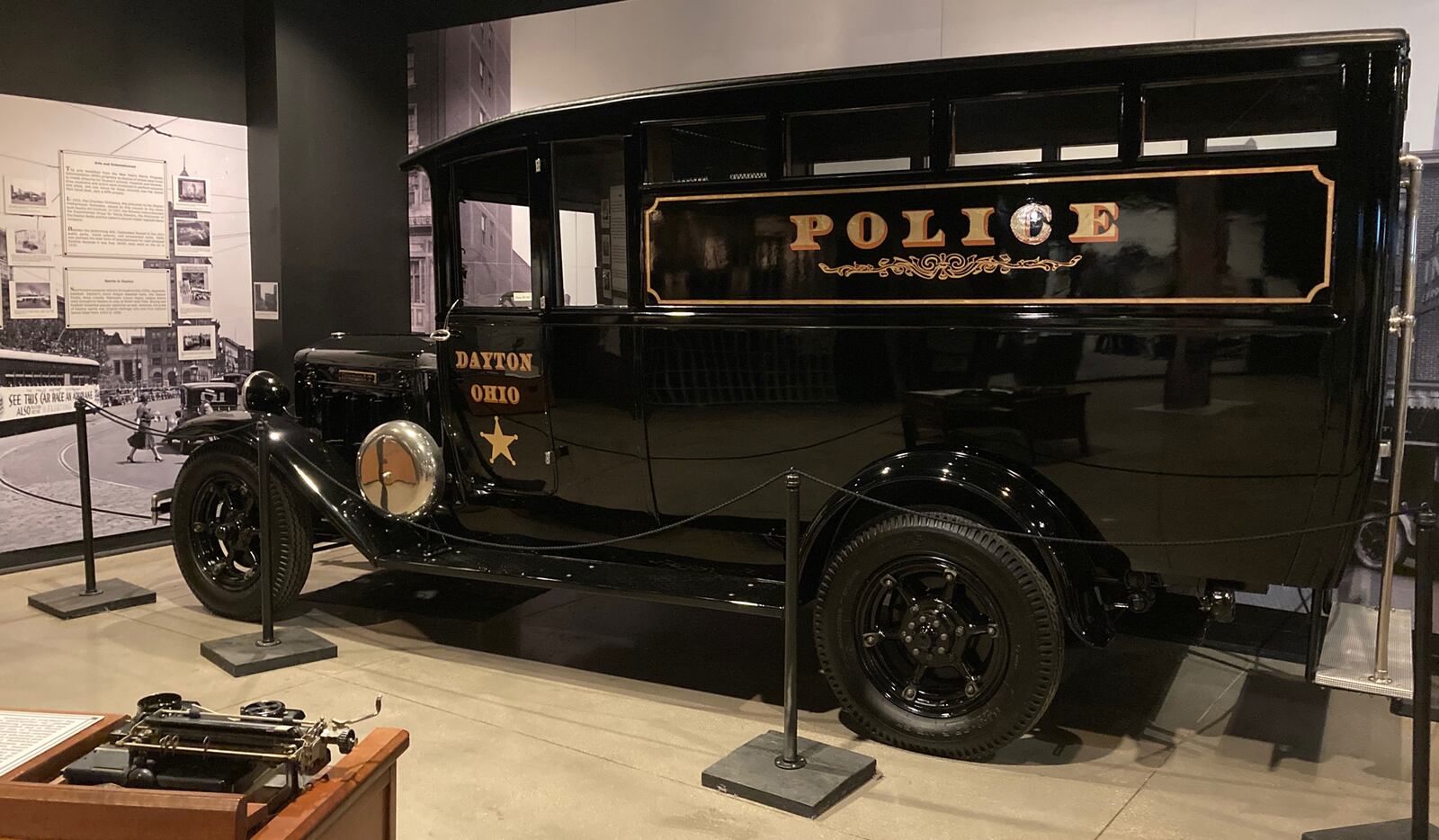 A police paddy wagon is part of the exhibit. Contributed 