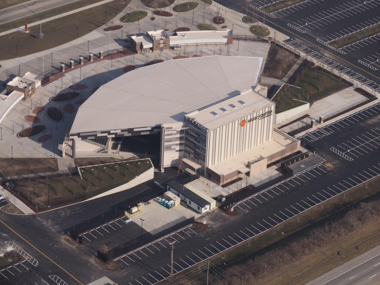 Huber Heights Music Center construction aerial view