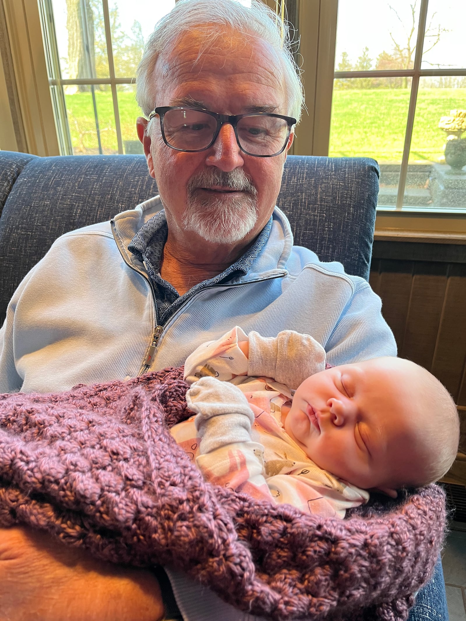 Gregor Pratt with his great granddaughter, Salah, who represents the sixth generation of the Pratt family in Middletown. CONTRIBUTED