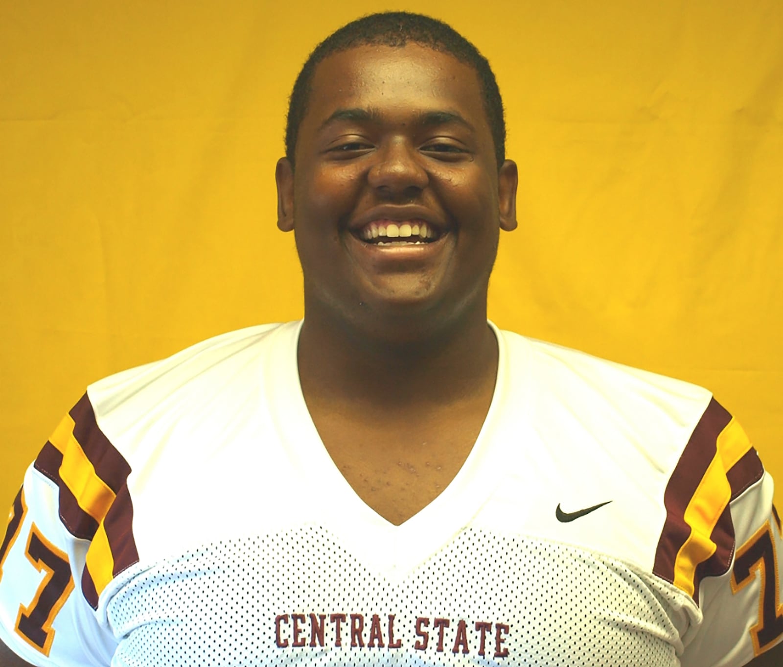 Keenan Woods dreamed of a career as a professional football player. He is shown as a football player at Central State University prior to graduation. CONTRIBUTED