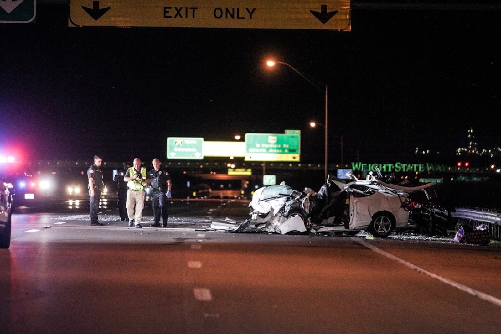 One person was killed in a head-on wrong-way collision on I-675 North near the North Fairfield Road exit Friday June 21, 2019. The at-fault driver survived the crash, according to police. JIM NOELKER/STAFF