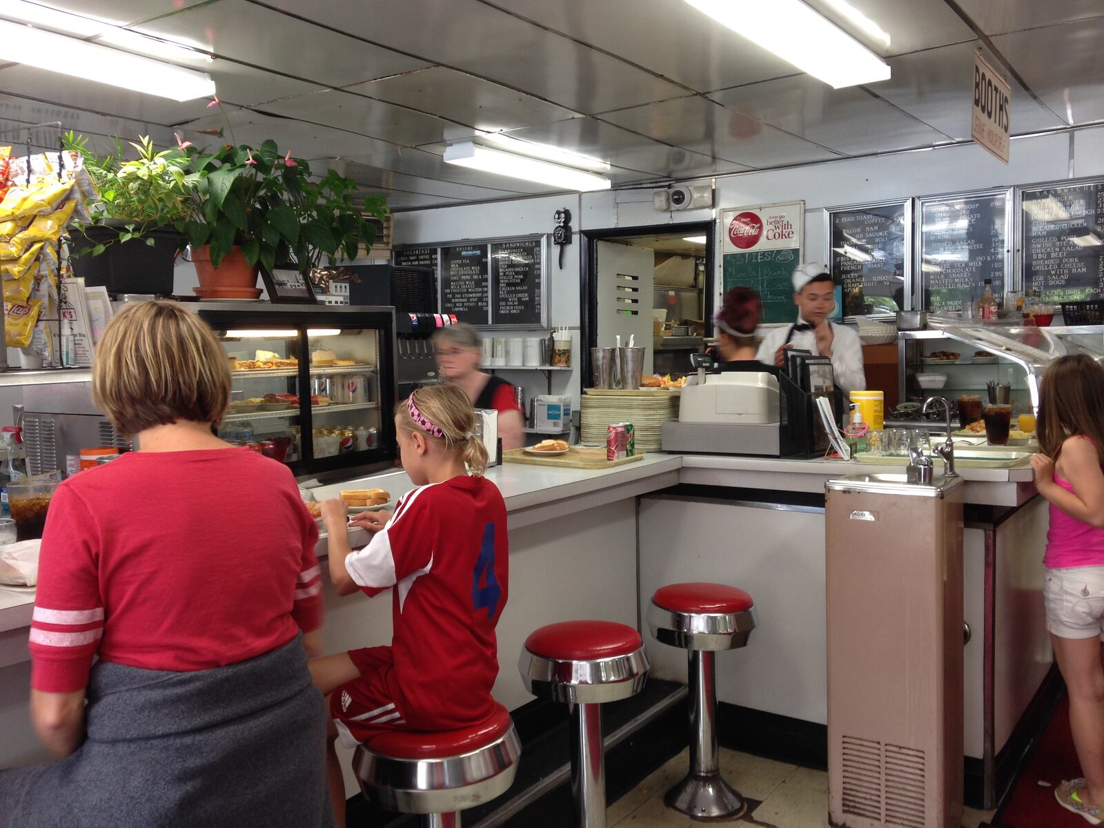 If you’re hungry, K’s Hamburger Shop offers an old-timey diner feel.