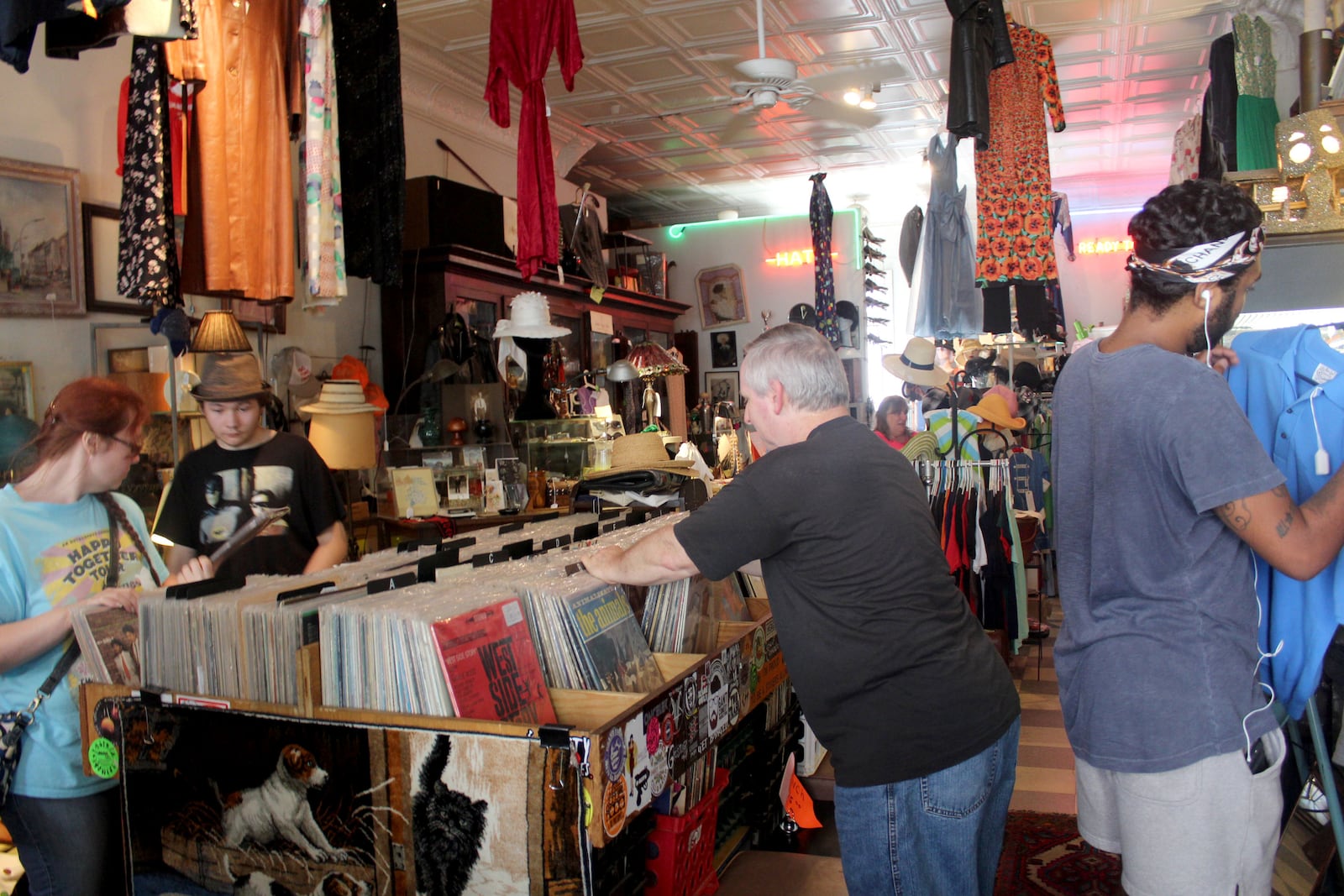 Oregon District resident Janet Phillips opened Feathers Vintage Clothing more than 40 years ago.