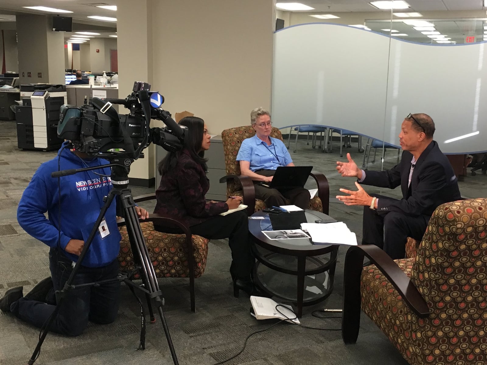 Clayton Luckie spoke to Dayton Daily News and News Center 7 reporters on Tuesday. Staff photo