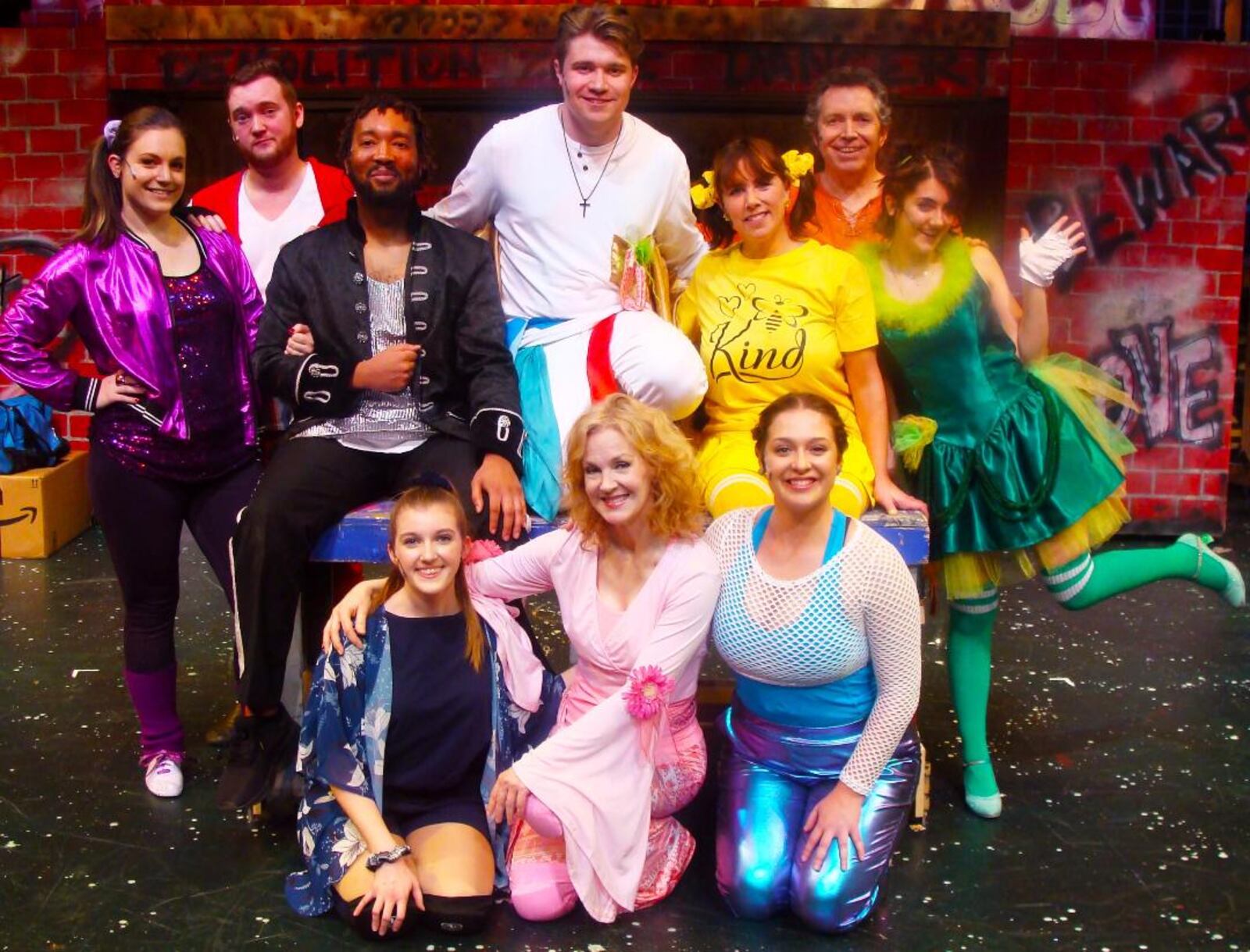 The cast of La Comedia Dinner Theatre's production of "Godspell."