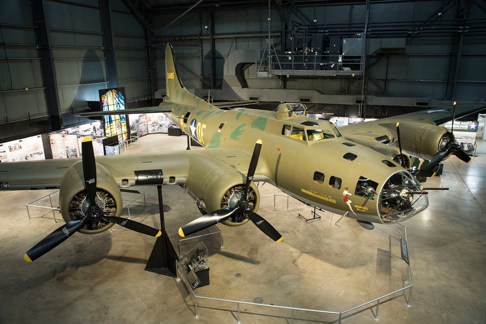 Boeing B-17F Memphis Belle on display in the World War II Gallery at the National Museum of the U.S. Air Force. U.S. AIR FORCE PHOTO/KEN LAROCK