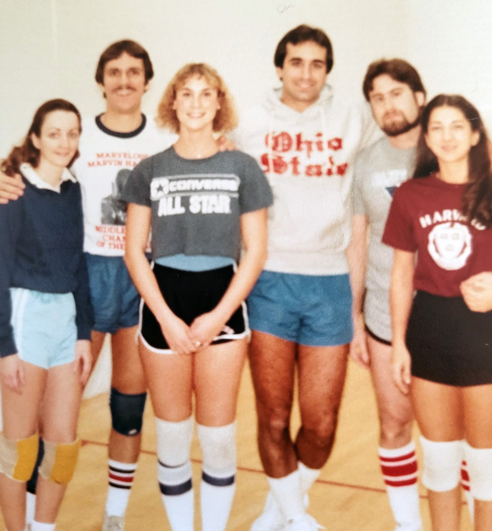 Members of the NCR recreational volleyball league in the 1980's. Dean and Rose Waggenspack first met while playing on opposing teams - L-R
Rosaleen Waggenspack
Dean Waggenspack
Susan Hartke
Ben Matarese
Phil Levin
Charlene Levin