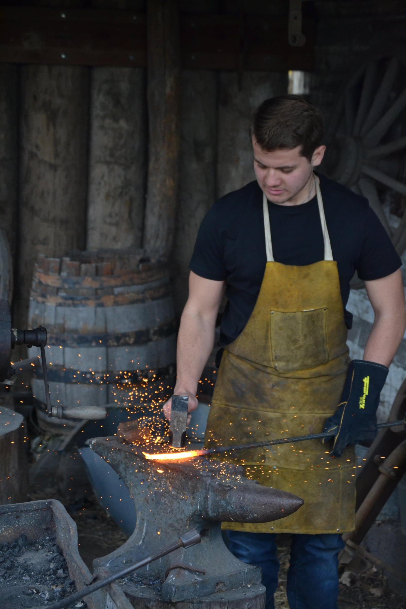 University of Dayton student Lucas Terry is a blacksmith/bladesmith who recently competed on "Forged in Fire" on the History Channel. CONTRIBUTED