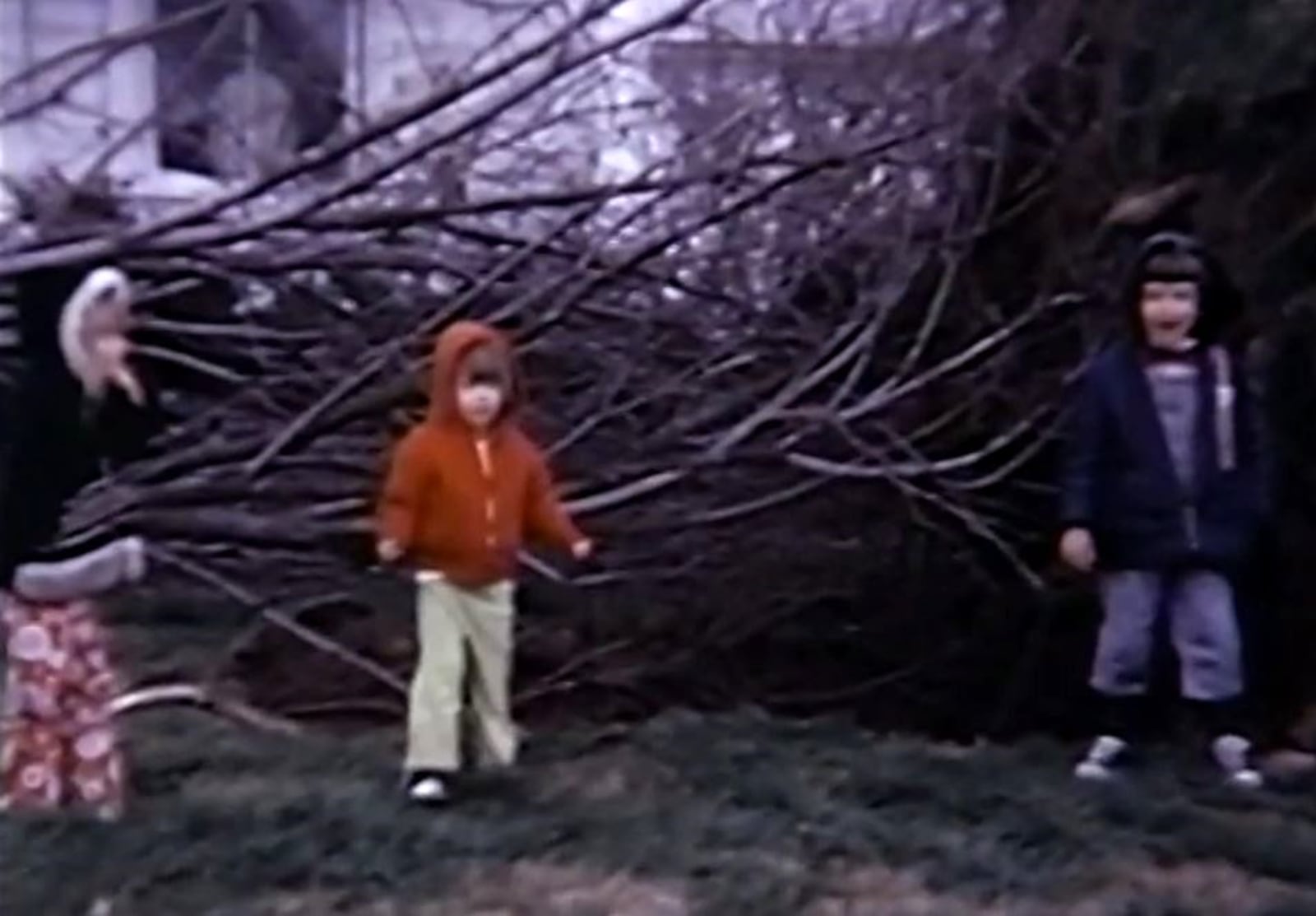 Jill, Becky and Pat DeWine by a fallen tree in the yard of their home after the Xenia tornado of 1974. COURTESY GOV. MIKE DEWINE