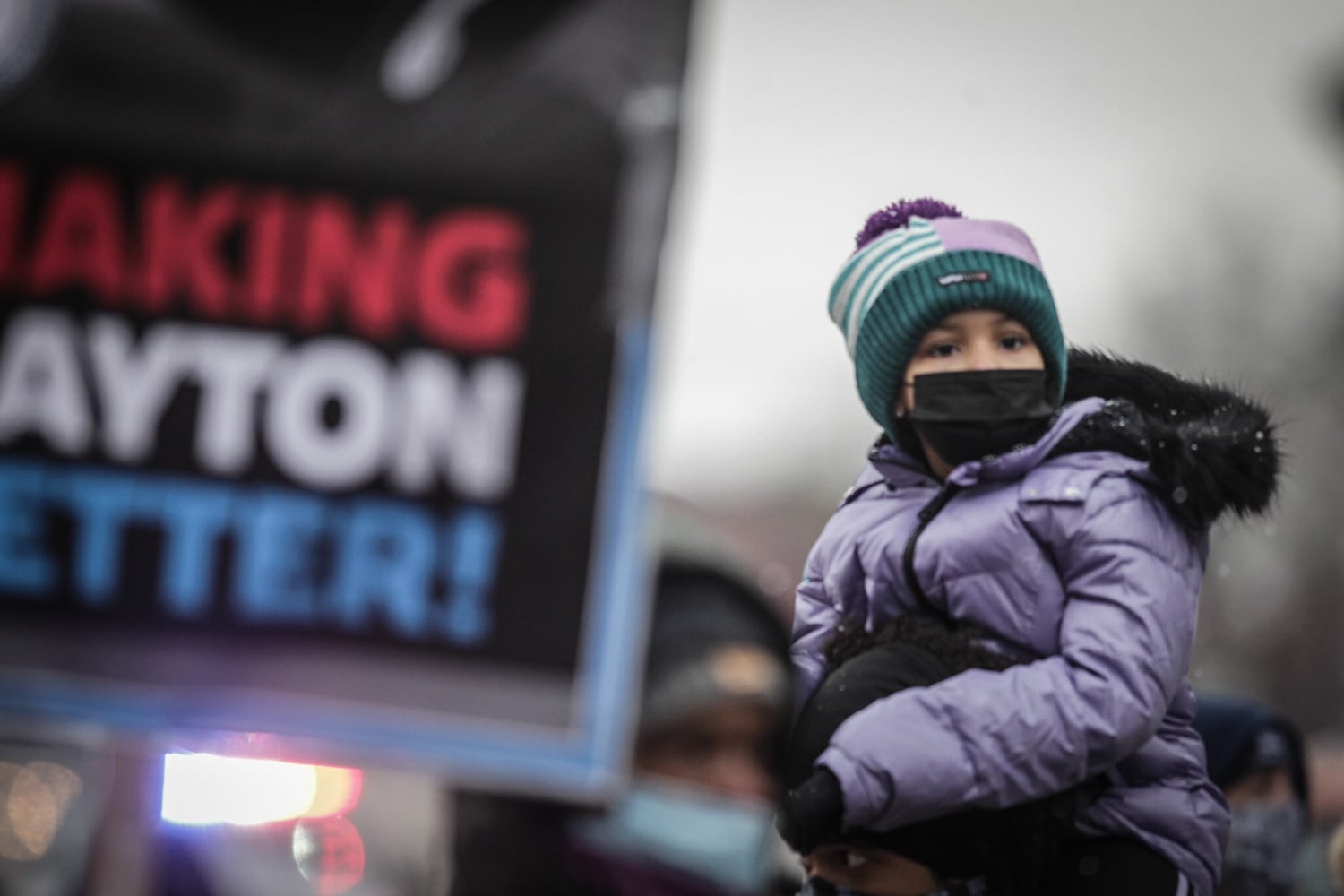 Crowd braves the cold for MLK Day march