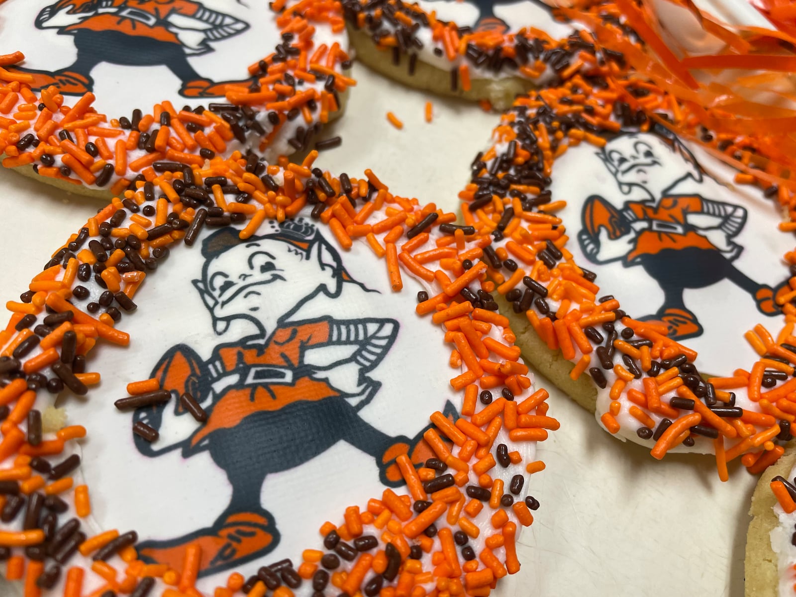 As the Cleveland Browns head to the NFL playoffs to face the Houston Texans at 4:30 p.m. Saturday, Ashley’s Pastry Shop in Oakwood is making special treats for fans. NATALIE JONES/STAFF