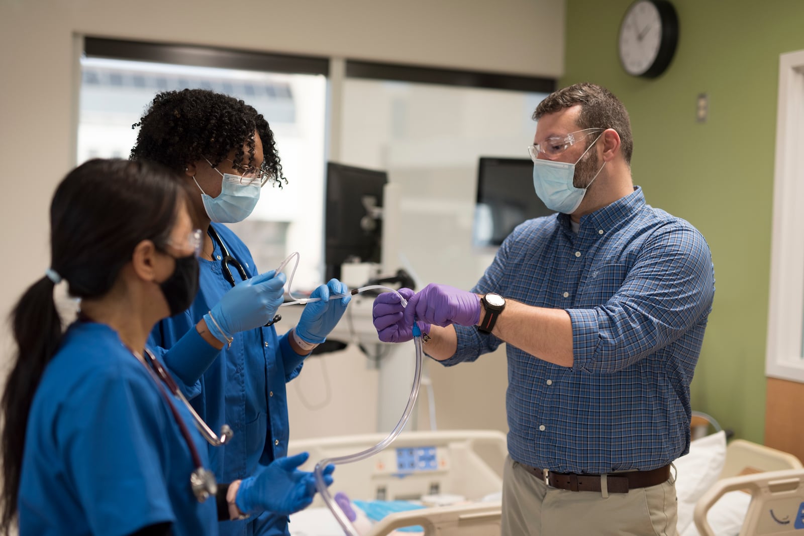 Sinclair Community College health science faculty working with students. CONTRIBUTED