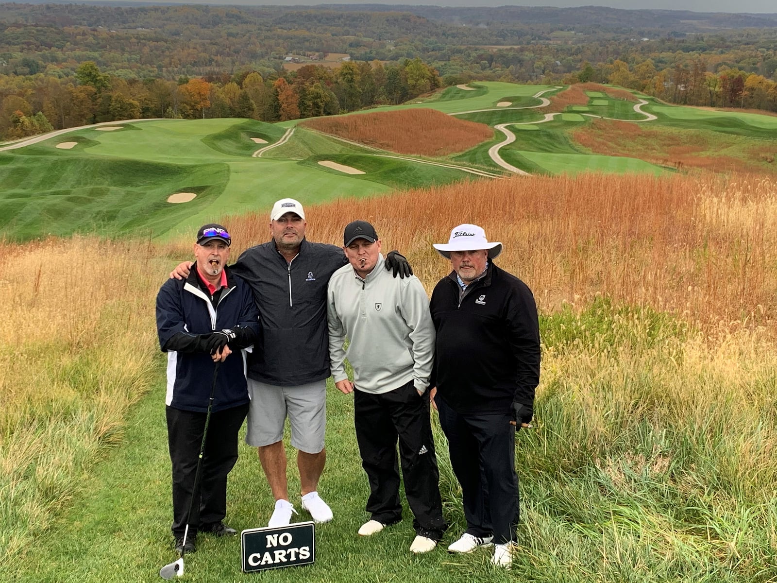 Playing golf at Peter Dye Course at French Lick with some Lee's Famous Recipe Associates L-R
Doran, Scott Jessie, Scott Deopere and BJ Newton