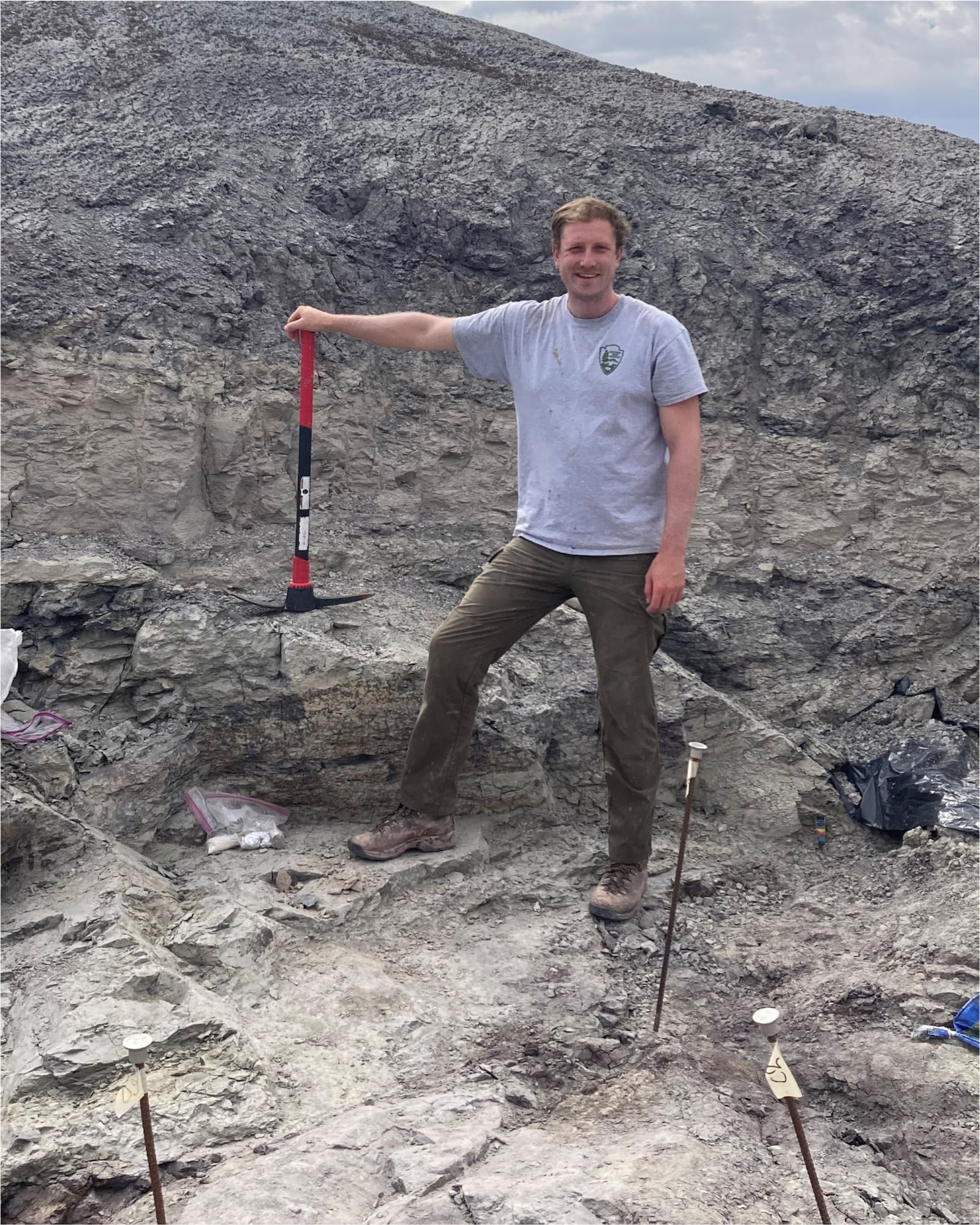 Lead author Ben Kligman at the Thunderstorm Ridge site in Arizona's Petrified Forest National Park. PHOTO BY ADAM MARSH