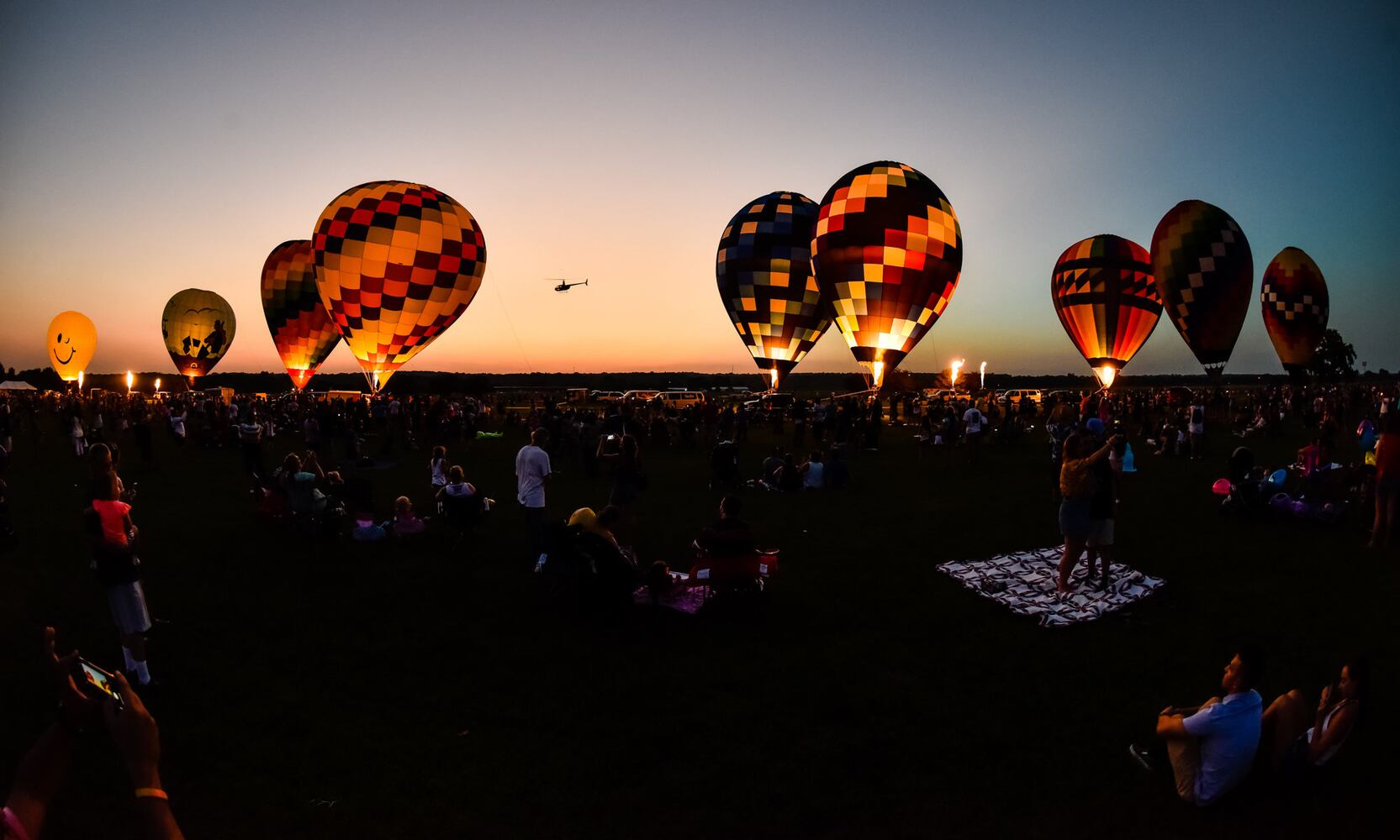 Ohio Challenge balloon glow and fireworks