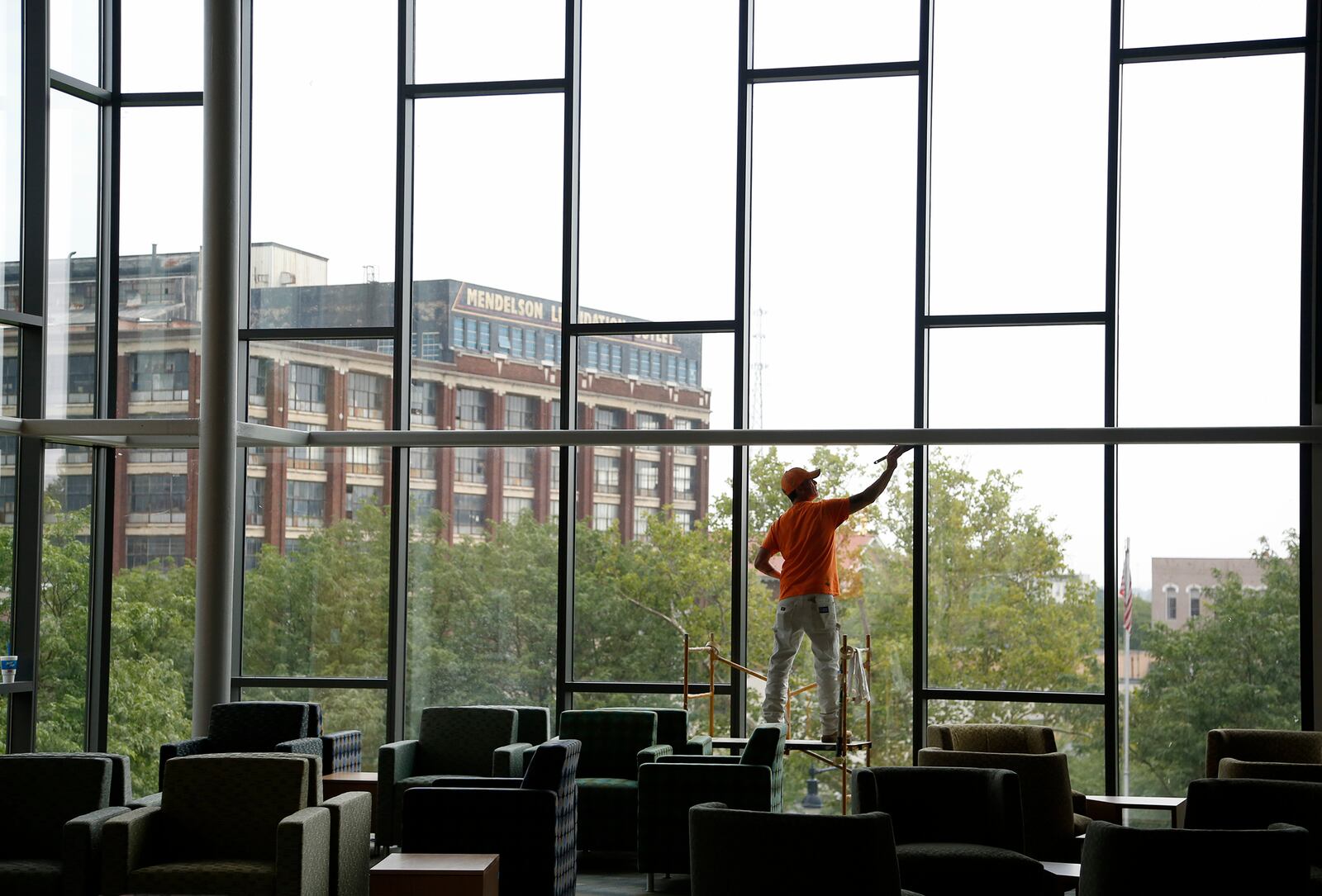 The finishing touches are being added to the new downtown Main Library. Opening day will be Aug. 5. LISA POWELL / STAFF