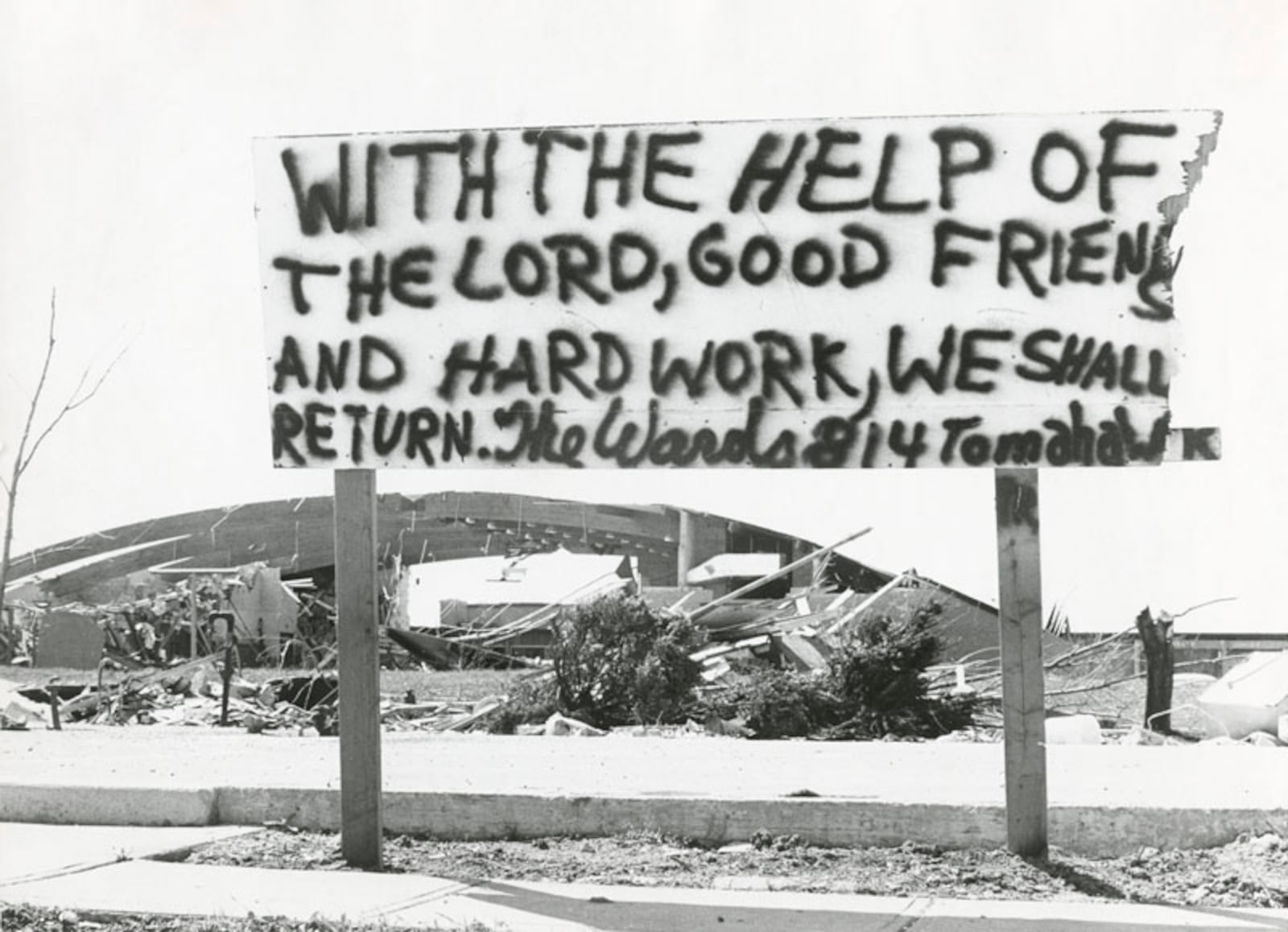 This scene was photographed near Warner Junior High School on April 25, 1974. On April 3, 1974 an F-5 tornado tore through the heart of Xenia, killing 33 people and injuring more than 1,300 others. It bulldozed a path more than a half-mile wide, destroying or damaging more than 1,400 buildings, including 1,200 homes, dozens of businesses, 10 churches, and several schools. By the time it lifted into the sky near Cedarville, it left behind more than $100 million of damage in Greene County. DAYTON DAILY NEWS ARCHIVE