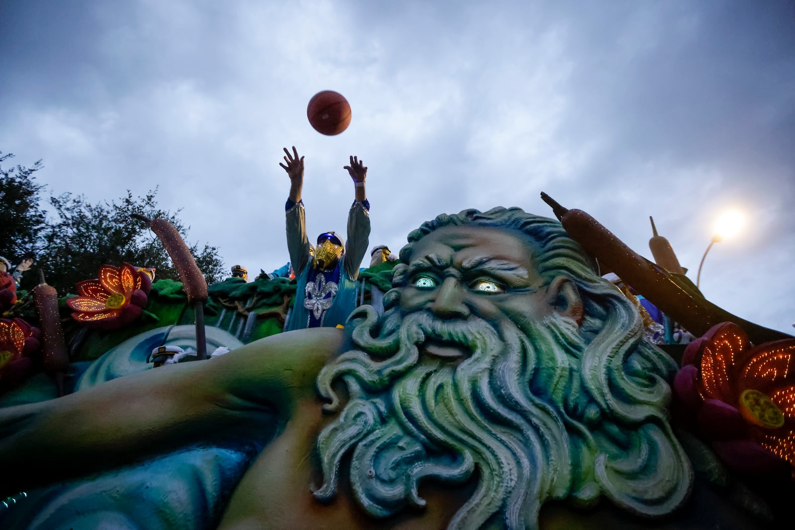 FILE - Endymion rolls in New Orleans, Saturday, Feb. 10, 2024, to the theme, "Silents are Golden." (Scott Threlkeld/The Times-Picayune/The New Orleans Advocate via AP, File)