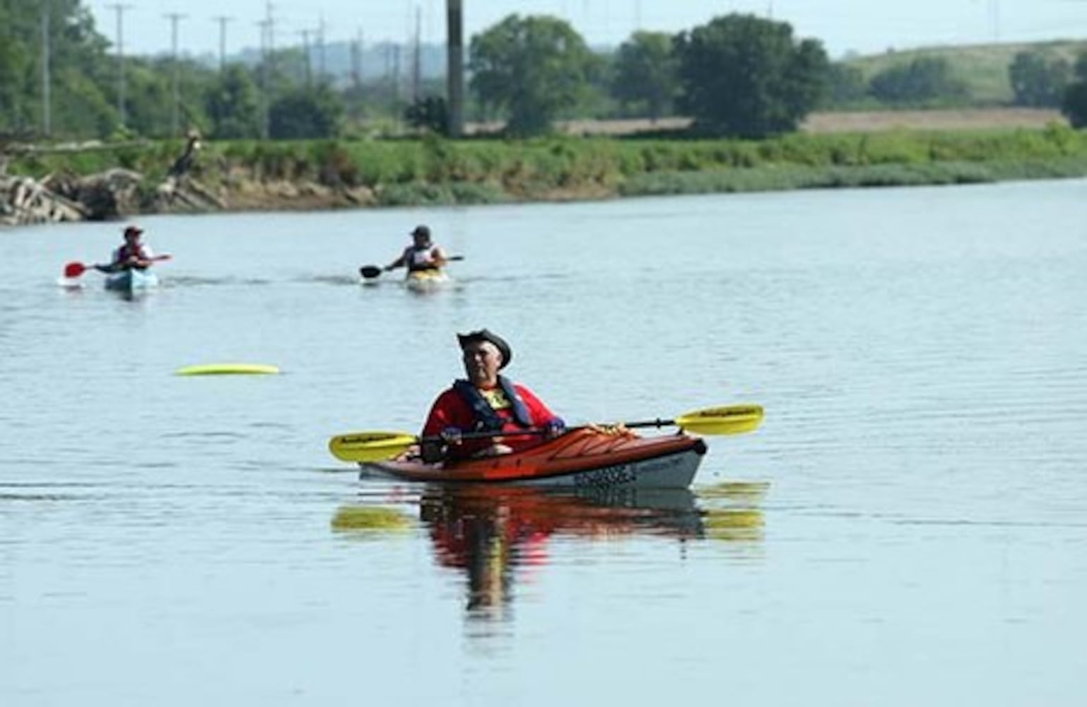 Kayak race on the Great Miami