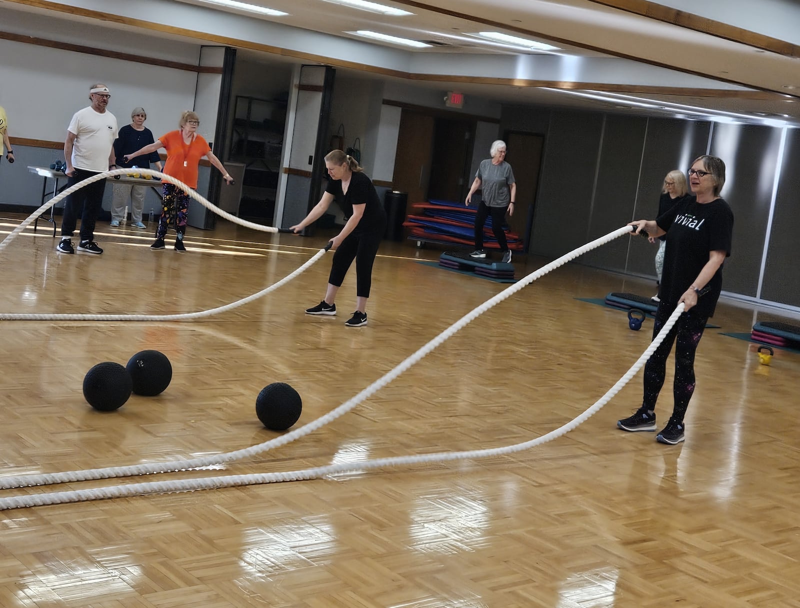 People exercise at the senior circuit training class at the Charles I. Lathrem Senior Center in Kettering. JESSICA GRAUE/CONTRIBUTED