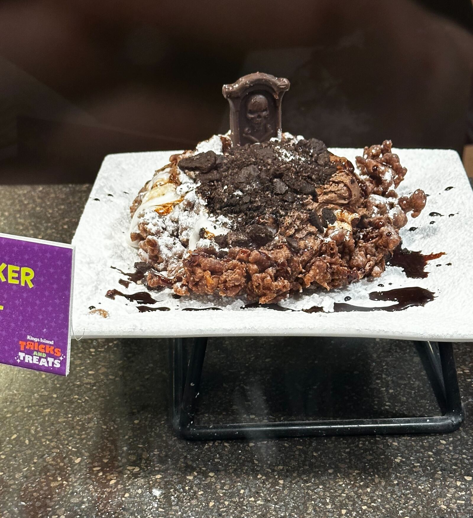 The Undertaker Funnel Cake available at Kings Island Halloween Haunt. Photo by Alex Cutler