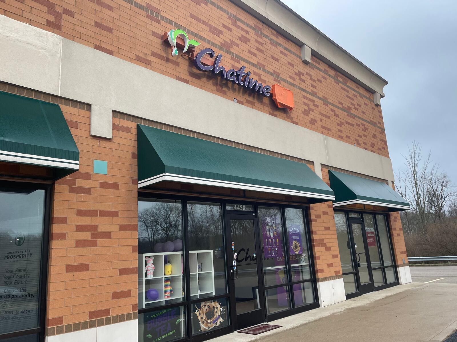 Chatime, a bubble tea shop, is located at 4458 Brandt Pike in Huber Heights.