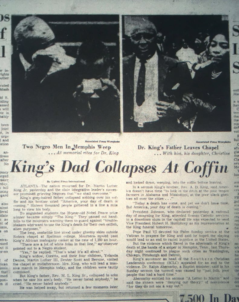 News pages tell MLK assassination story