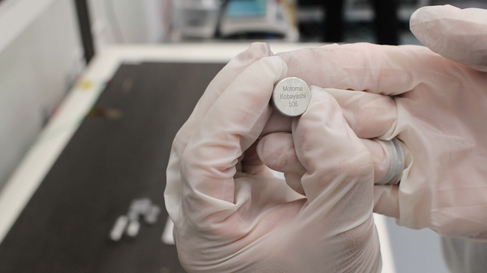 A capsule that the company Celestis, which offers spacecraft memorial services, has integrated with a person's remains and DNA. COURTESY OF CELESTIS