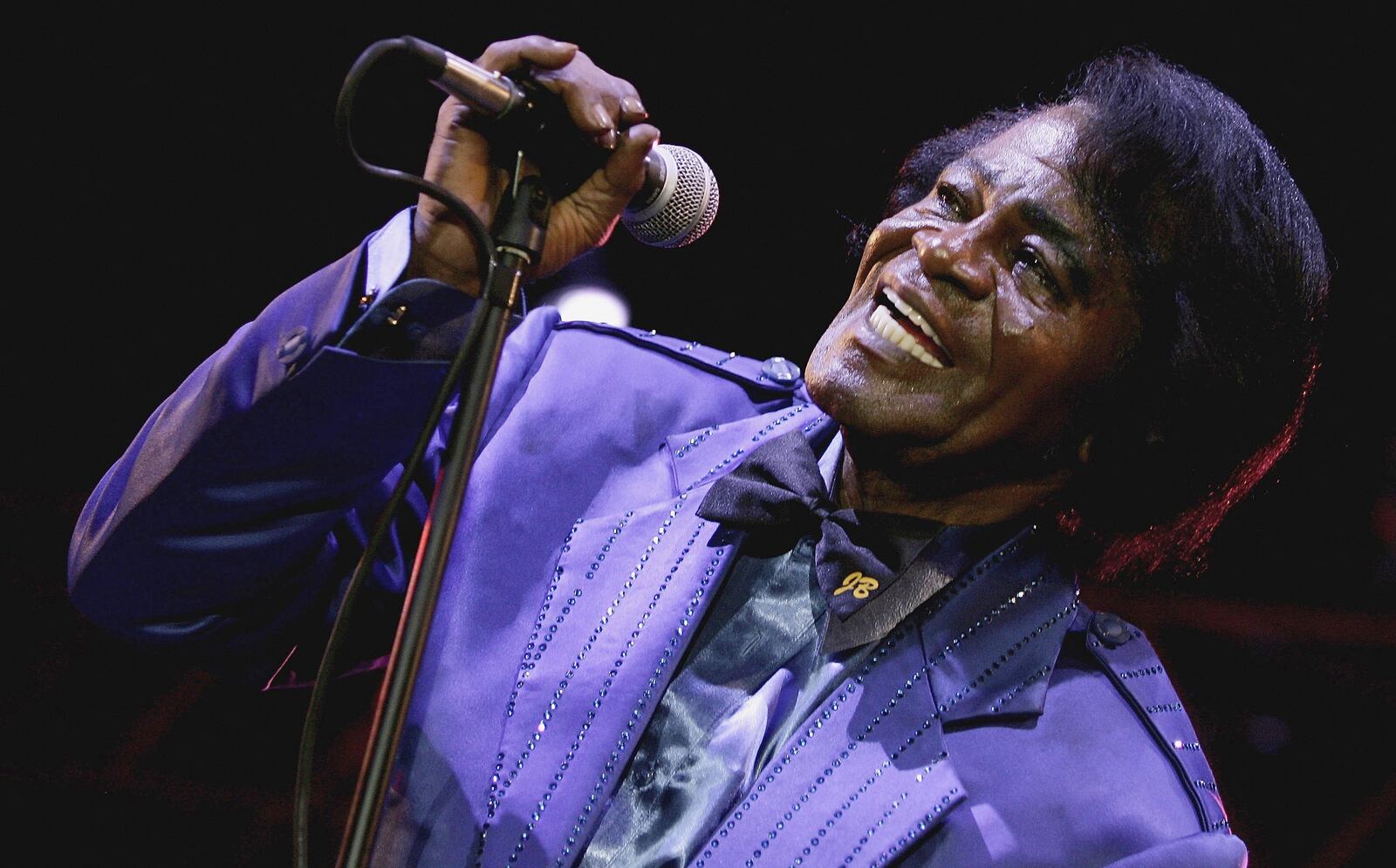 LONDON - JULY 04:  Singer James Brown performs as part of HM Tower Of London Festival Of Music's inaugural jazz and opera festival at HM Tower of London on July 4, 2006 in London.  (Photo by Gareth Cattermole/Getty Images)