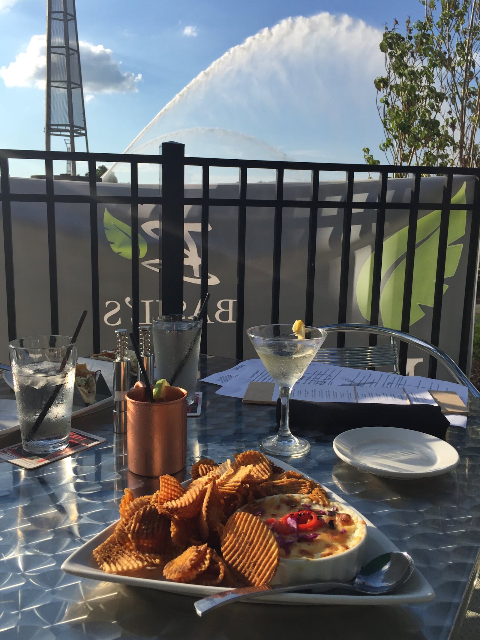 The waterfront patio at Basil's On Market is a great place to soak up some sun and watch the people go by.