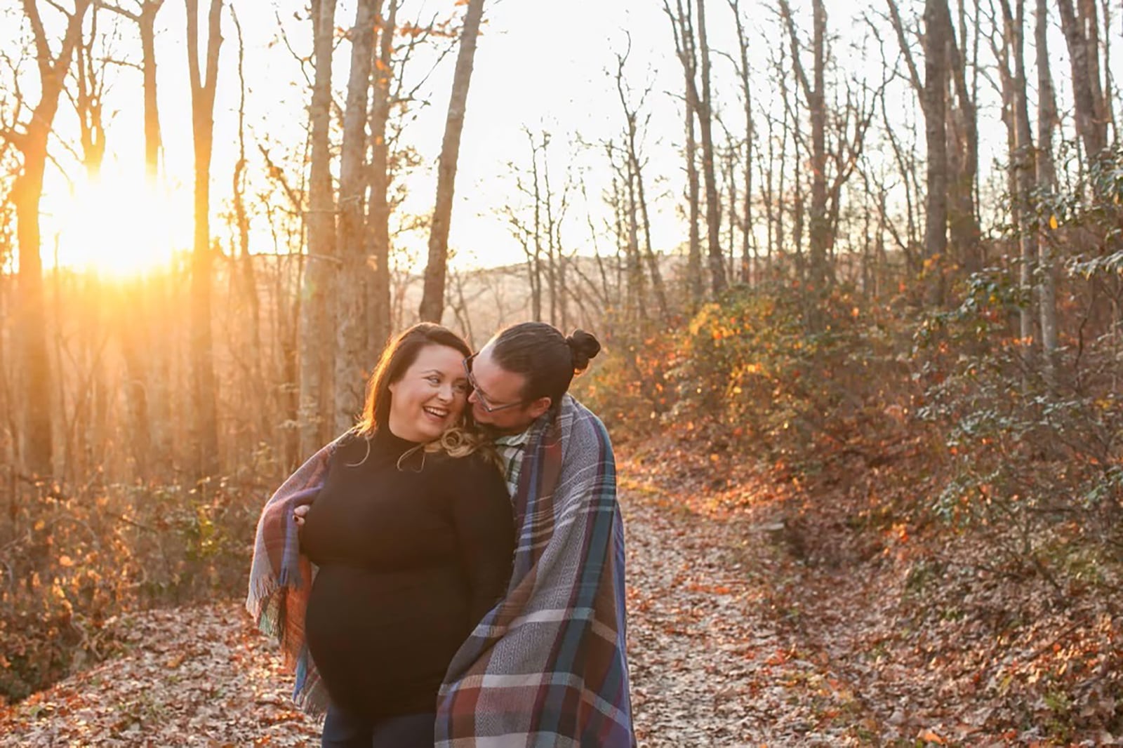 Claire (L) and Brycen in 2018 in Virginia - taking a "babymoon" trip to Virginia before their youngest son was born.