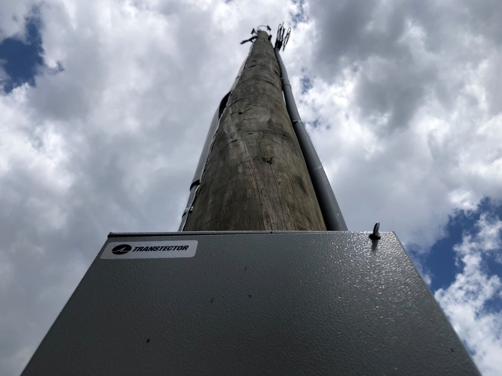 Verizon has installed this pole for a new small cell tower on the 1400 block of Highland Avenue in the Walnut Hills neighborhood. CORNELIUS FROLIK / STAFF