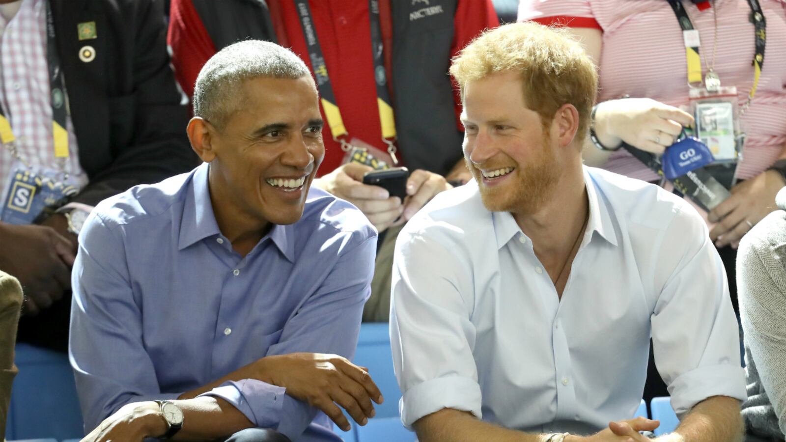 Former U.S. President Barack Obama and Prince Harry on day 7 of the Invictus Games 2017 on September 29, 2017 in Toronto, Canada.