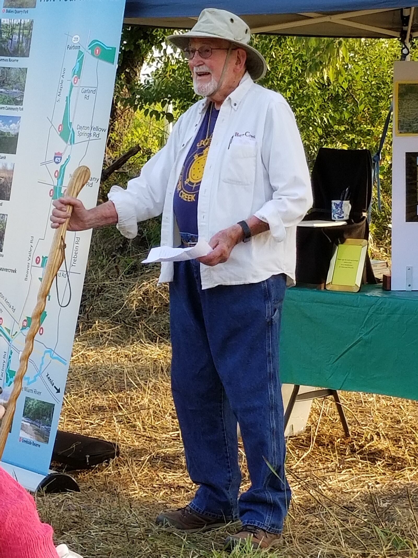 Dayton’s well-known naturalist, Dane Mutter, is pictured at the dedication of the Dane Mutter Prairie,  part of the Beavercreek Wetlands. CONTRIBUTED