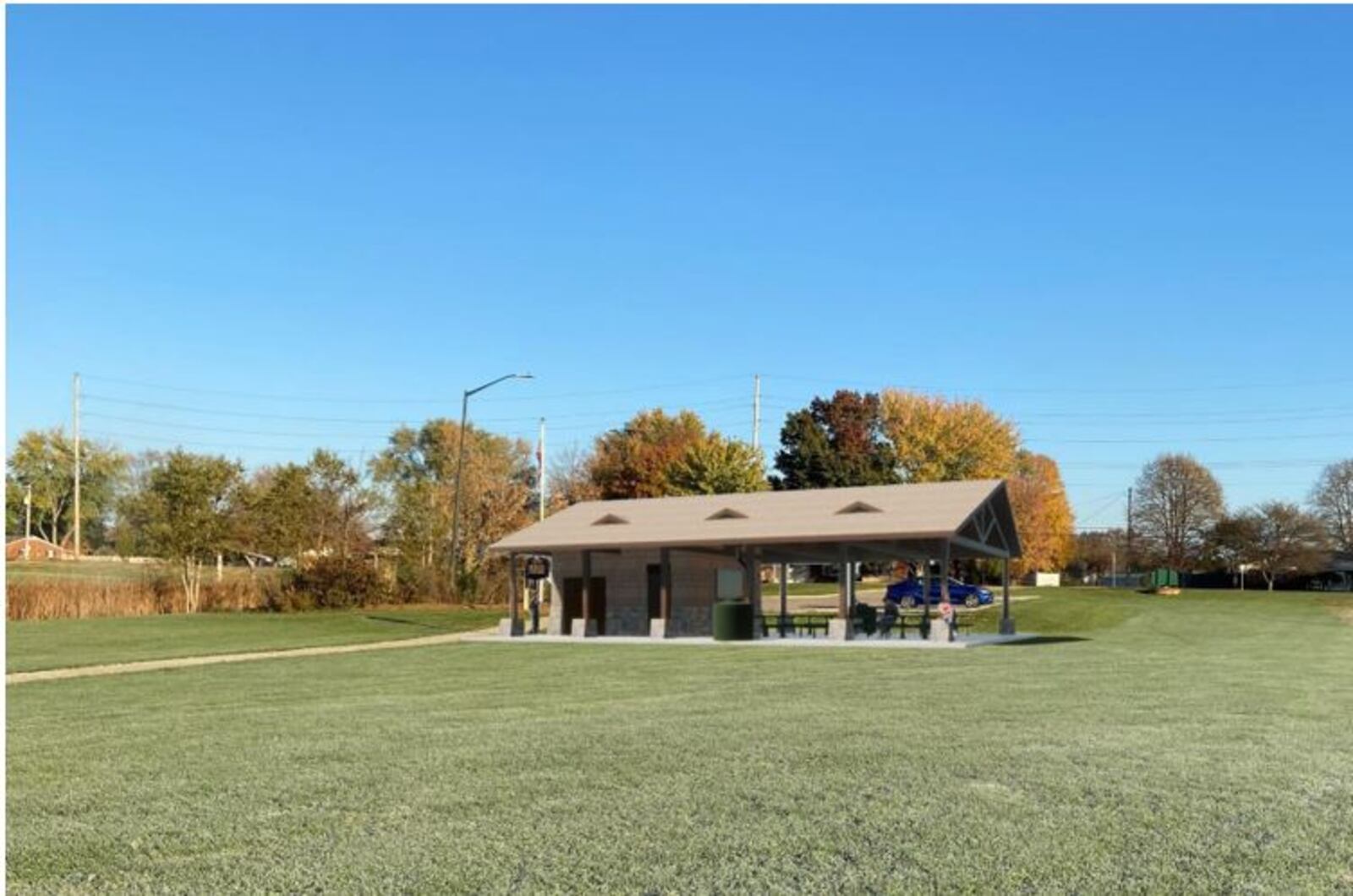 This is an artist's rendition of the future Miller Ecological Park Welcome Center and public restrooms that will soon begin construction. CONTRIBUTED/CITY OF LEBANON