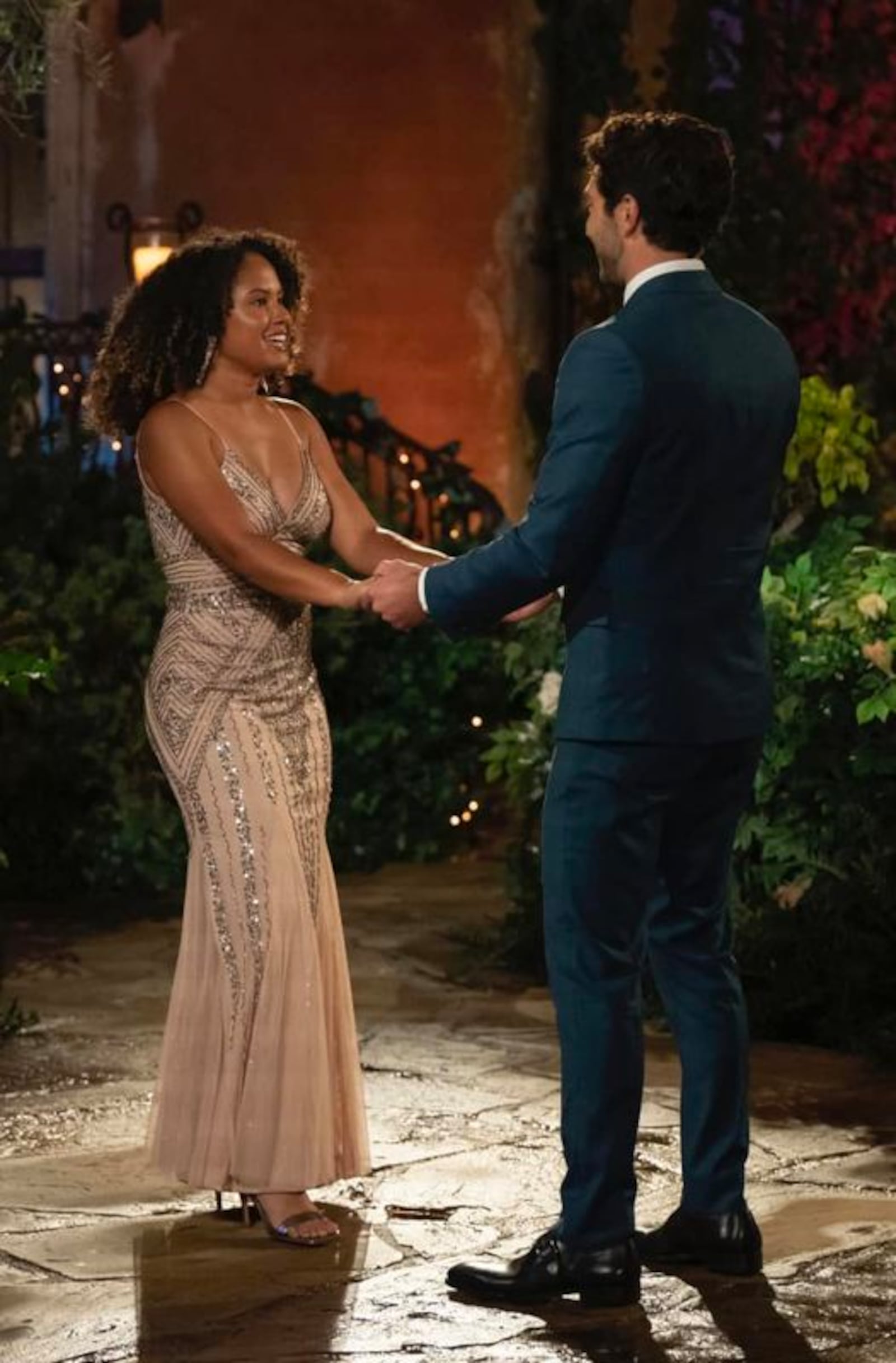 Kayla Rodgers of Hamilton meets Joey Graziadei in a photo from the Season 28 premiere of "The Bachelor." FACEBOOK PHOTO