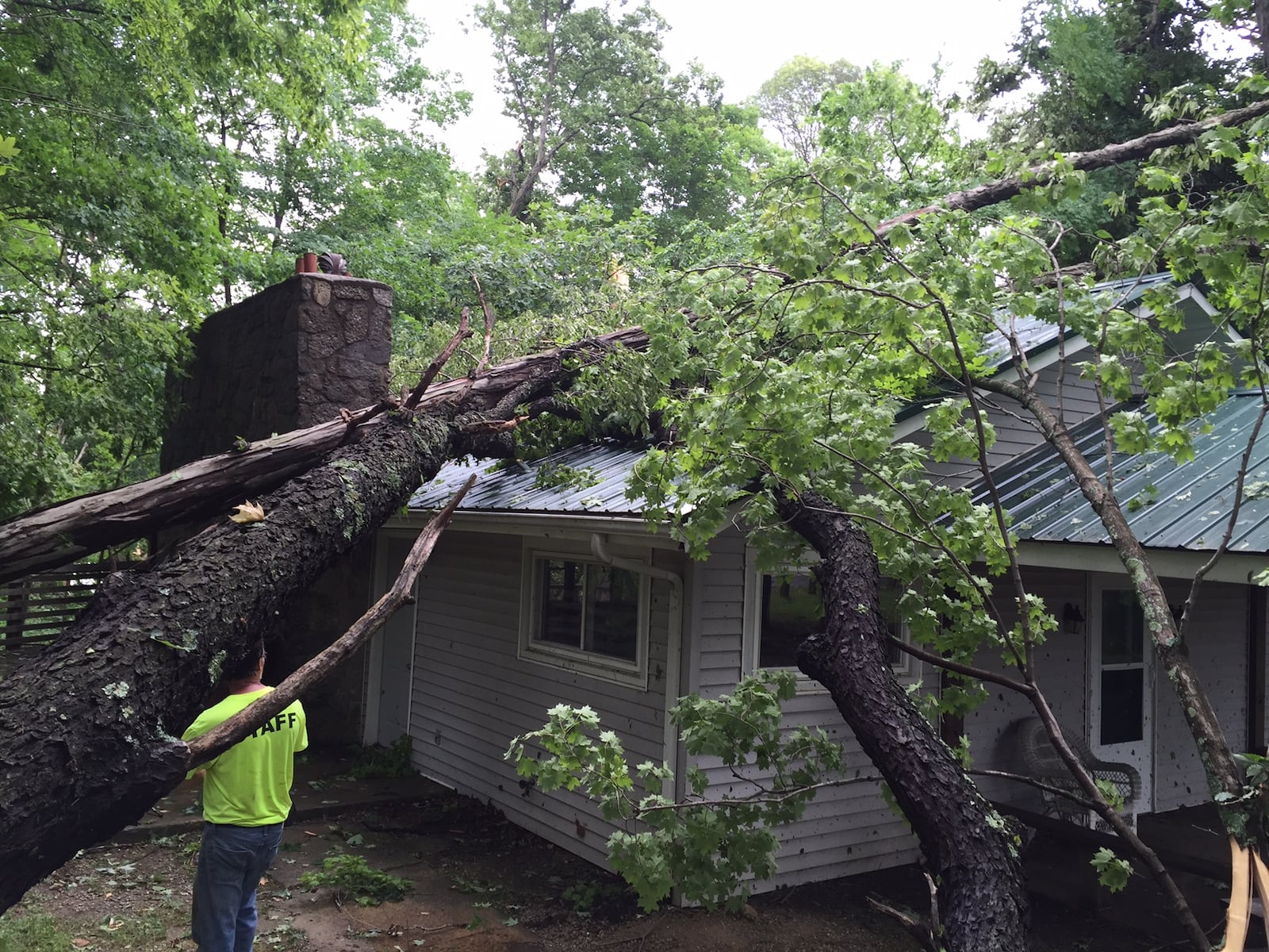 On Thursday, June 23, 2016, storms with heavy rain and tornadoes tore through Caesar Creek State Park, pulling trees from the ground, damaging the Hopewell Day Lodge and blocking numerous trails. CONTRIBUTED