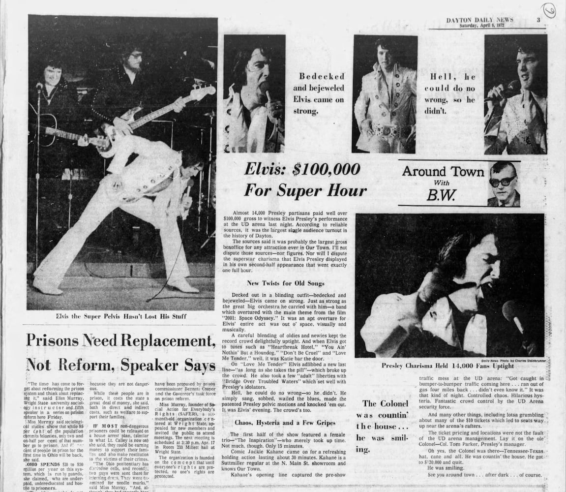 Elvis performs in Dayton