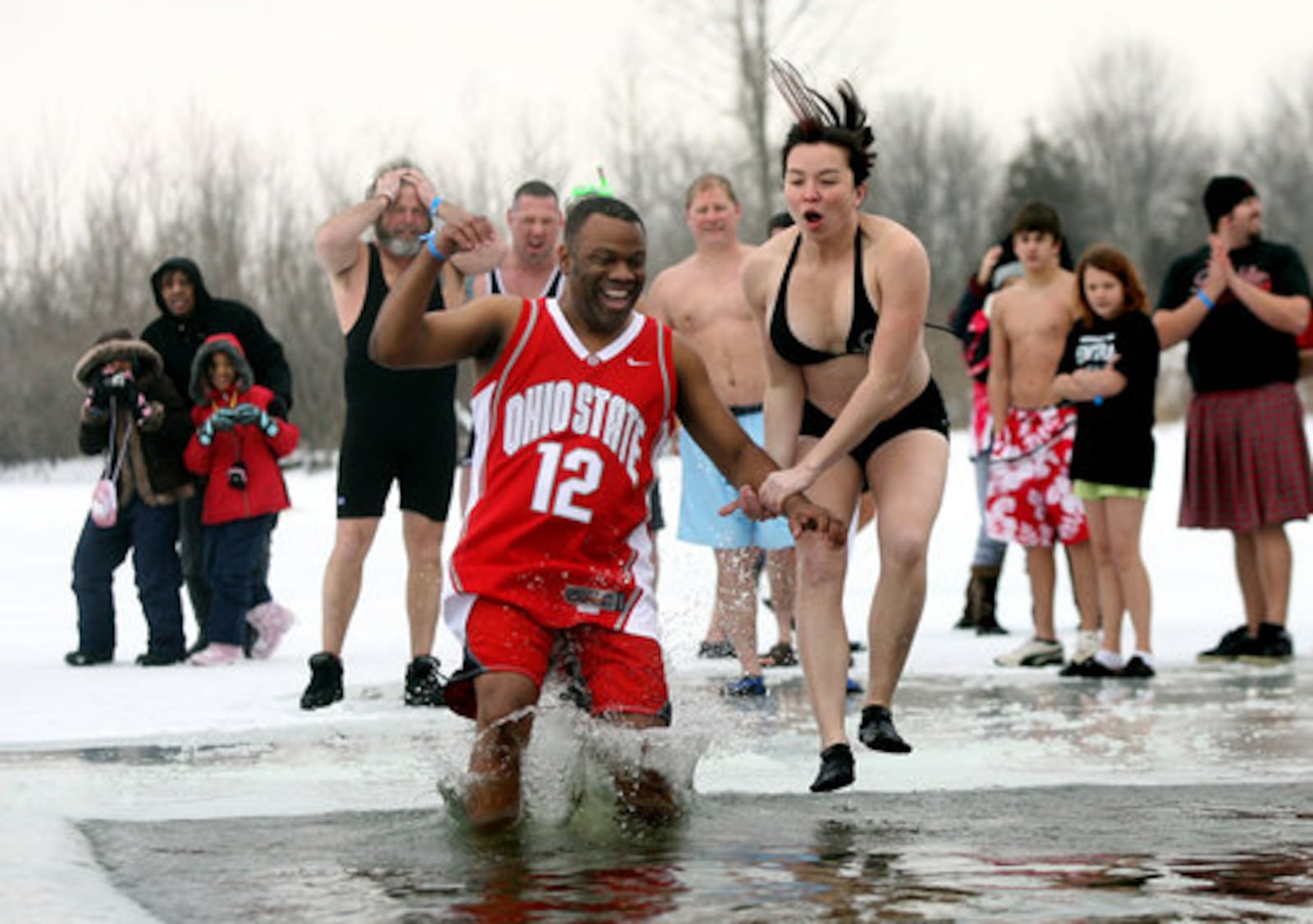 Over 150 participants signed up to take the "Polar Plunge" to benefit the Special Olympics at Caesar Creek Lake on Saturday, Jan. 29, 2011.