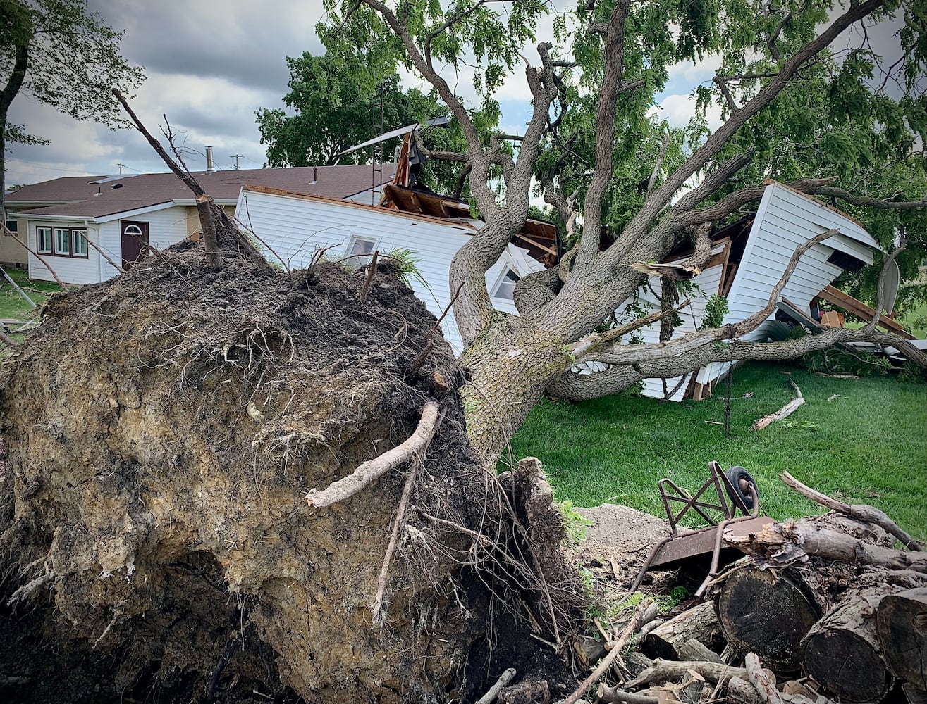 Storm damage caused by tornadoes