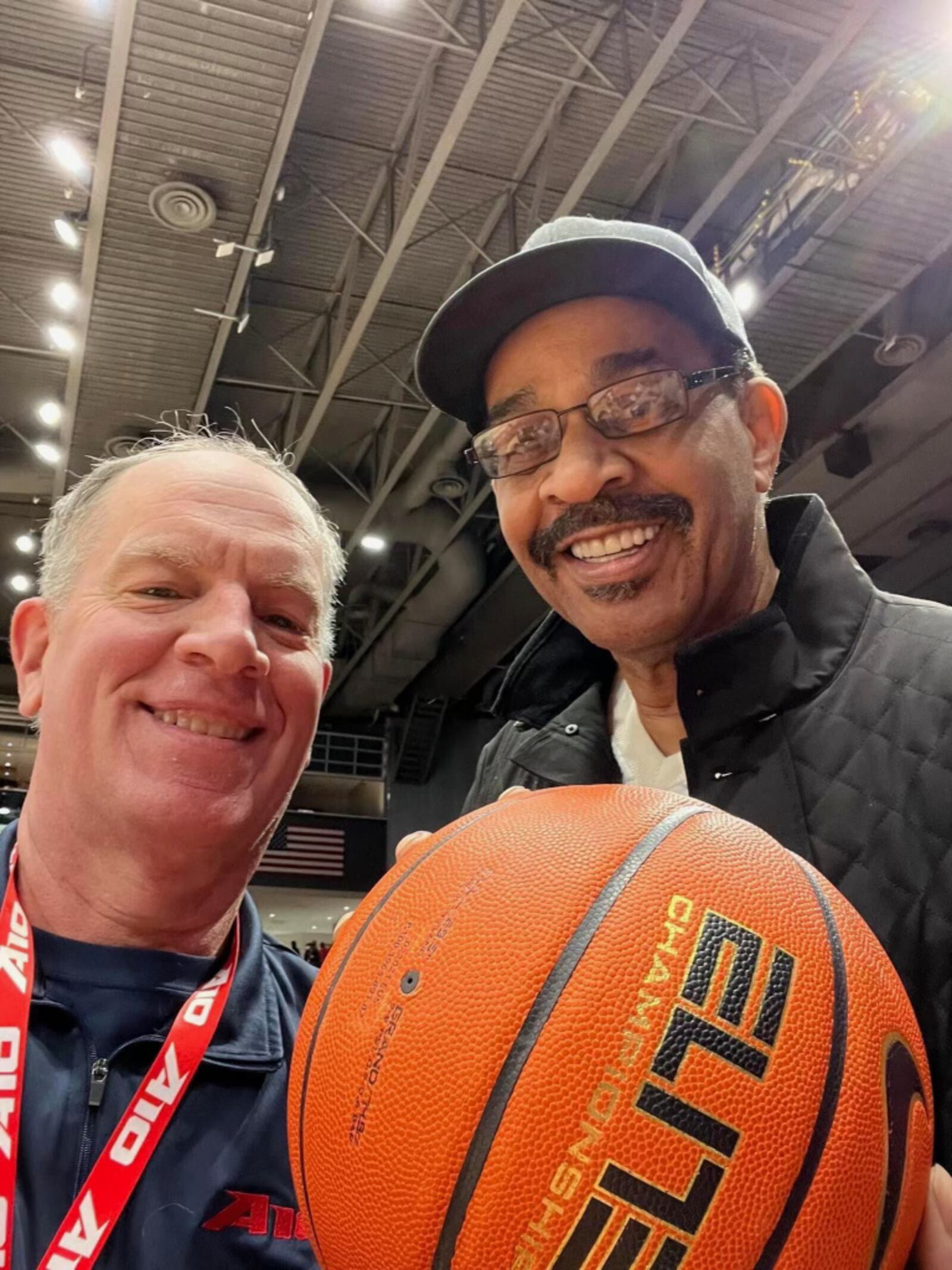 Leighton Moulton, right, and Tom Westendorf at UD Arena in 2022.