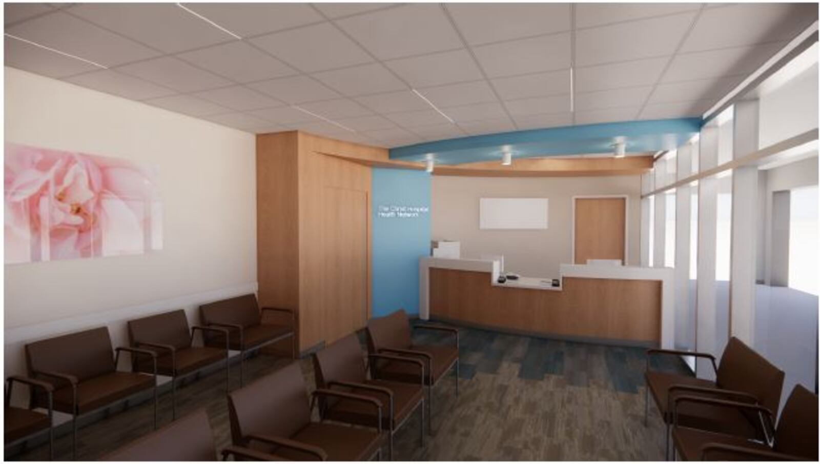 This is an artist's rendering of the waiting room when Christ Hospital opens its new obstetrics and gynecology office in Springboro this January. The office is located on West Central Avenue. CONTRIBUTED/THE CHRIST HOSPITAL